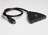 מפצל HDMI 3 כניסות כולל כבל HDMI מובנה בחיבור ישיר לטלויזיה מפצל HDMI 3 כניסות כולל כבל HDMI מובנה בחיבור ישיר לטלויזיה