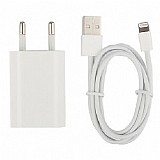 מטען לאייפון 5 קומפלט מתאם USB לקיר + כבל סנכרון וטעינה מטען לאייפון 5 קומפלט מתאם USB לקיר + כבל סנכרון וטעינה